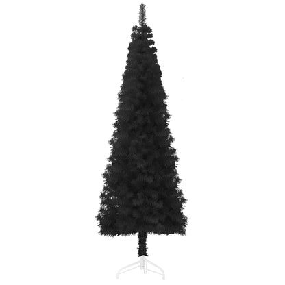 Künstlicher Halb-Weihnachtsbaum Ständer Schlank Schwarz 150 cm