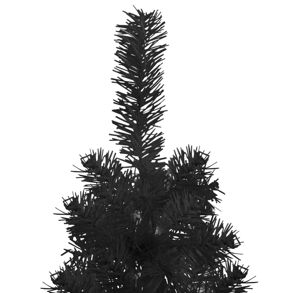 Künstlicher Halb-Weihnachtsbaum Ständer Schlank Schwarz 180 cm