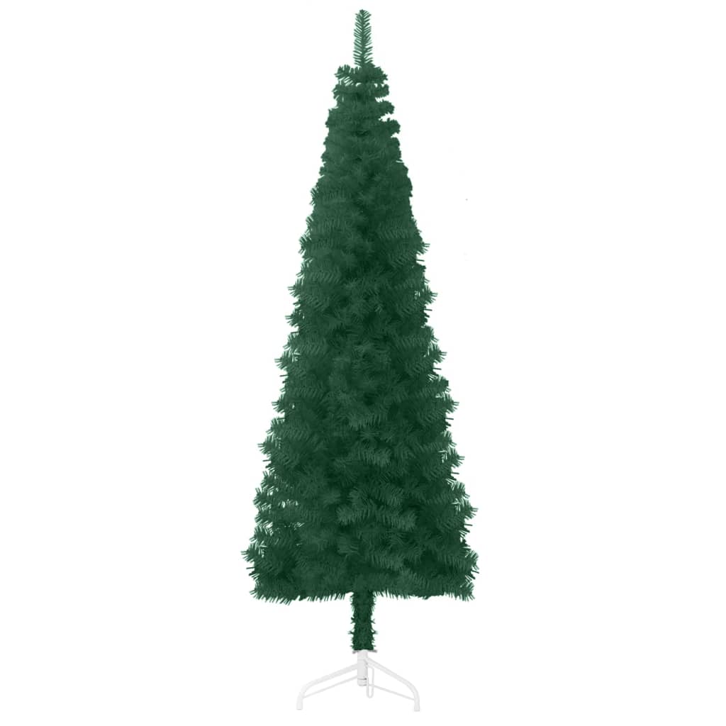 Künstlicher Halb-Weihnachtsbaum mit Ständer Schlank Grün 150 cm