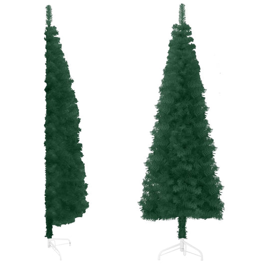 Künstlicher Halb-Weihnachtsbaum mit Ständer Schlank Grün 240 cm