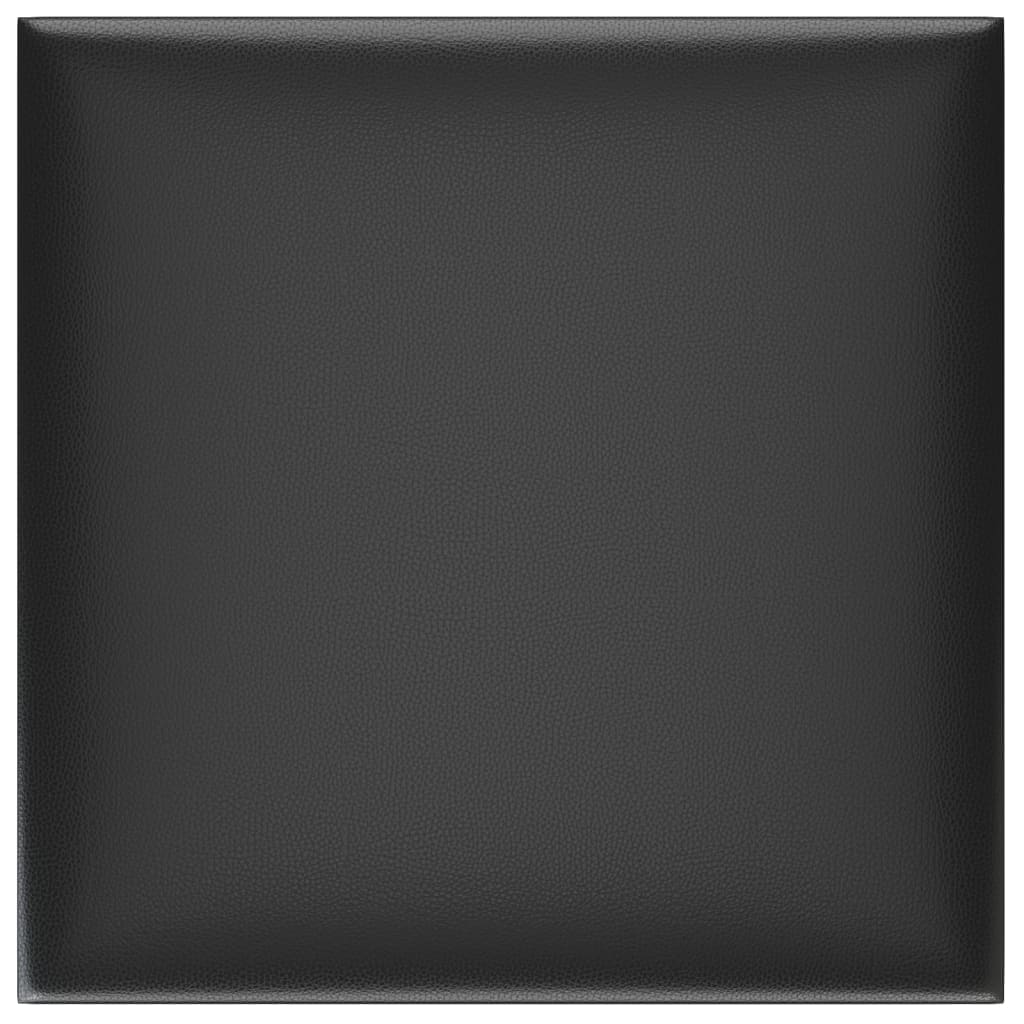 Wandpaneele 12 Stk. Schwarz 30x30 cm Kunstleder 1,08 m²