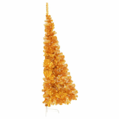 Künstlicher Halb-Weihnachtsbaum mit Ständer Gold 240 cm PET
