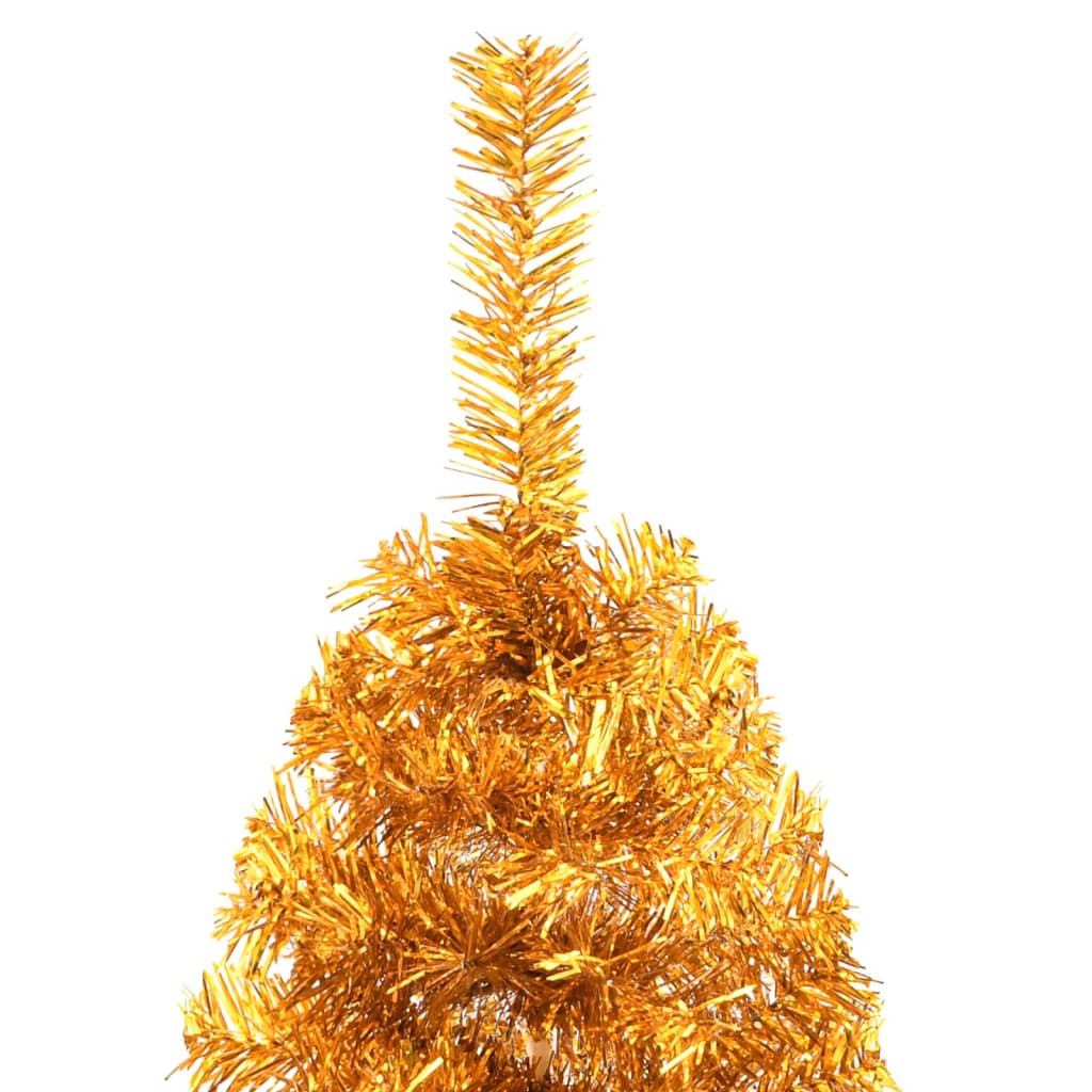 Künstlicher Halb-Weihnachtsbaum mit Ständer Gold 240 cm PET