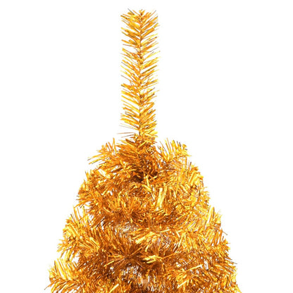 Künstlicher Halb-Weihnachtsbaum mit Ständer Gold 240 cm PET