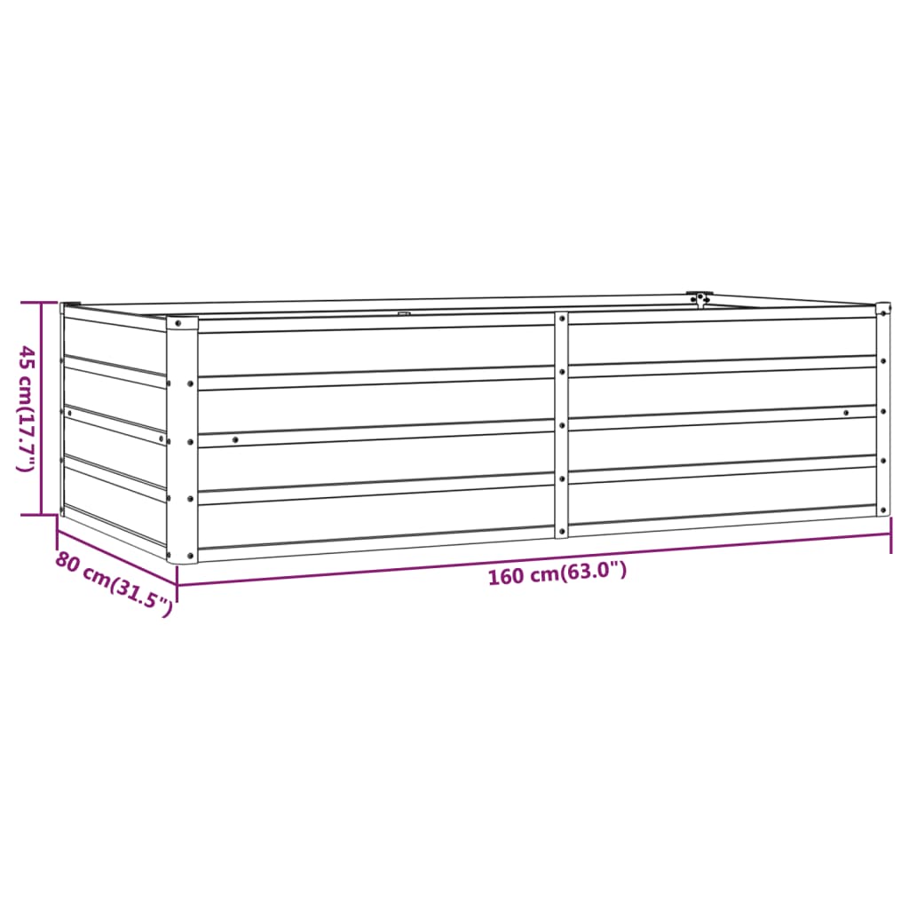 Hochbeet Rostig 160x80x45 cm Cortenstahl
