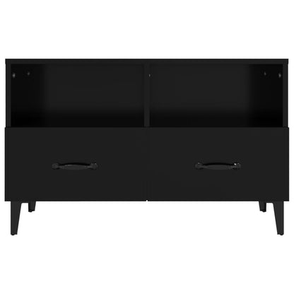 TV-Schrank Schwarz 80x36x50 cm Holzwerkstoff