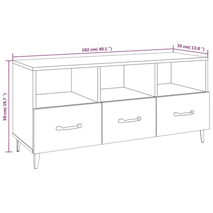 TV-Schrank Betongrau 102x35x50 cm Holzwerkstoff