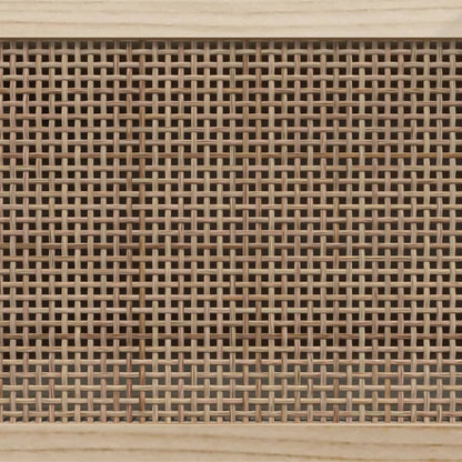 TV-Schrank Schwarz 80x30x40 cm Massivholz Kiefer Natur-Rattan
