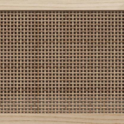 TV-Schrank Schwarz 105x30x40 cm Massivholz Kiefer Natur-Rattan