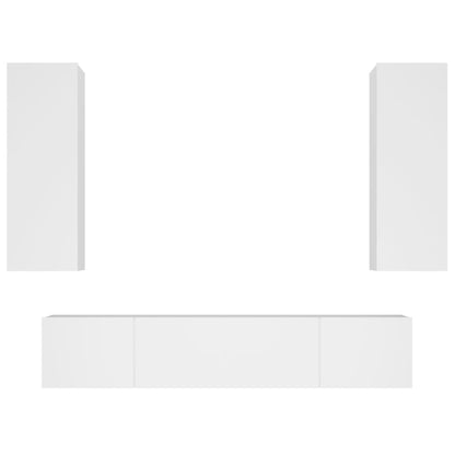 4-tlg. TV-Schrank-Set Weiß Holzwerkstoff