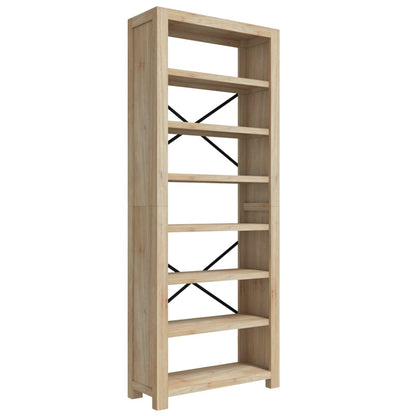 Bücherregal 7 Böden 80x30x200 cm Massivholz Akazie