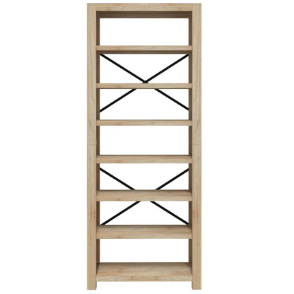 Bücherregal 7 Böden 80x30x200 cm Massivholz Akazie