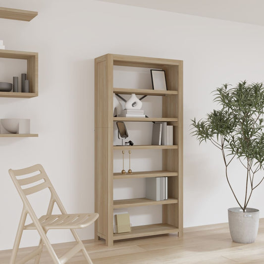 Bücherregal 6 Böden 80x30x170 cm Massivholz Akazie