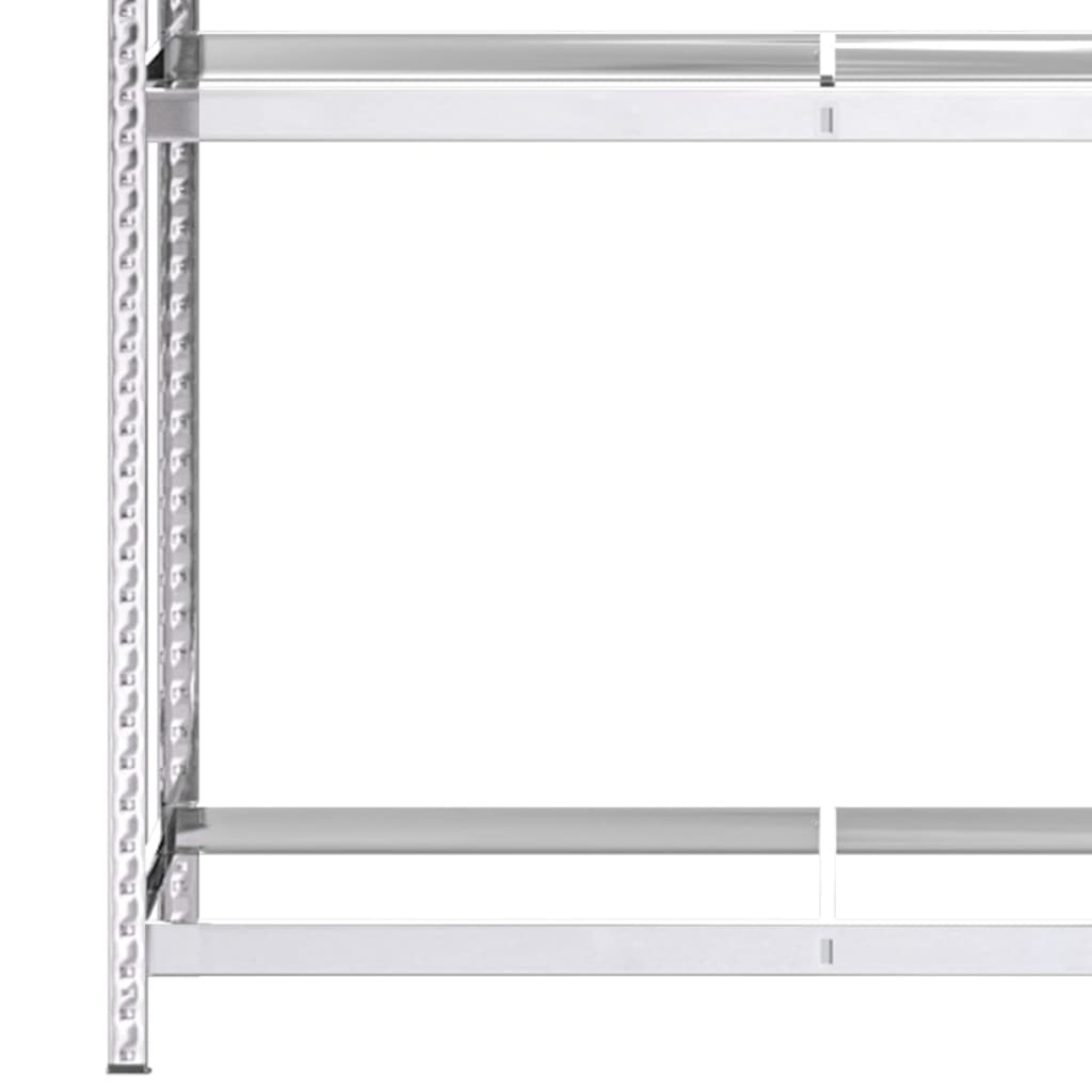 Reifenregale mit 2 Böden 2 Stk. Silbern 110x40x180 cm Stahl