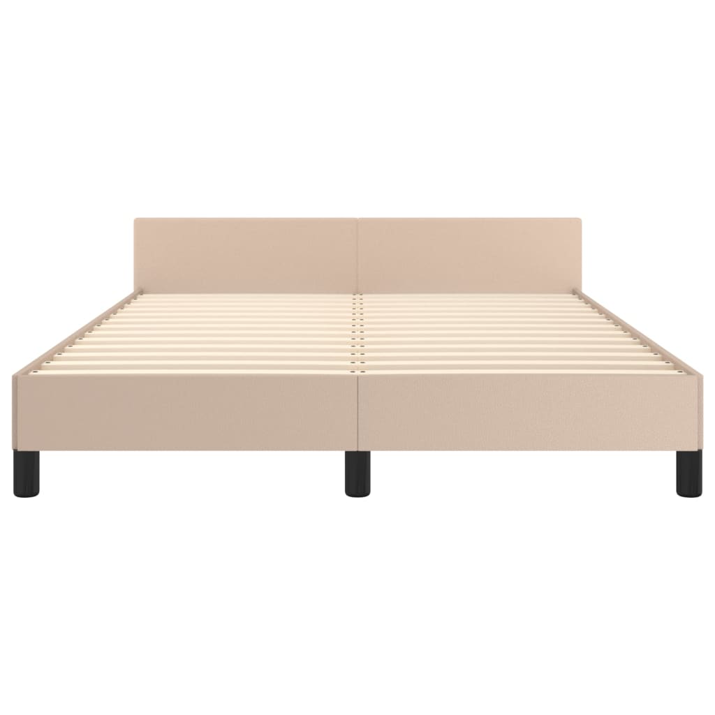 Bettgestell mit Kopfteil ohne Matratze Cappuccino 140x190 cm