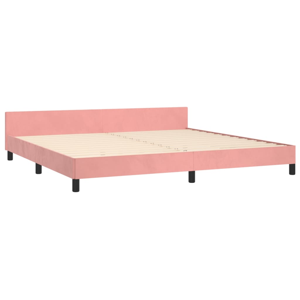 Bettgestell mit Kopfteil ohne Matratze Rosa 200x200 cm Samt