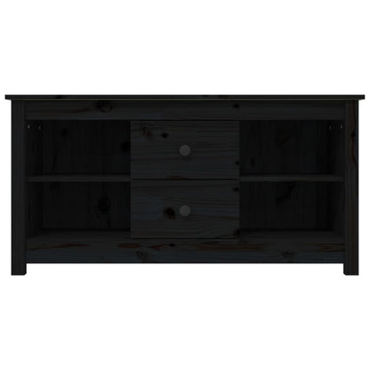 TV-Schrank Schwarz 103x36,5x52 cm Massivholz Kiefer