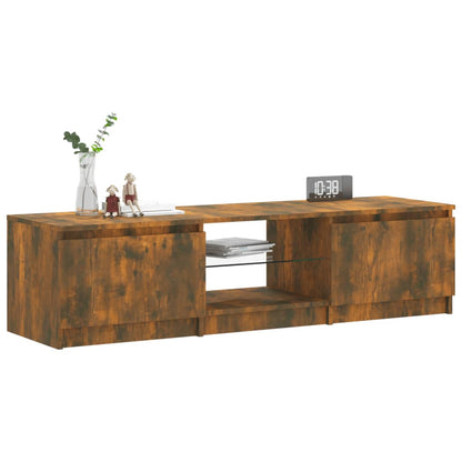 TV-Schrank mit LED-Leuchten Räuchereiche 140x40x36 cm