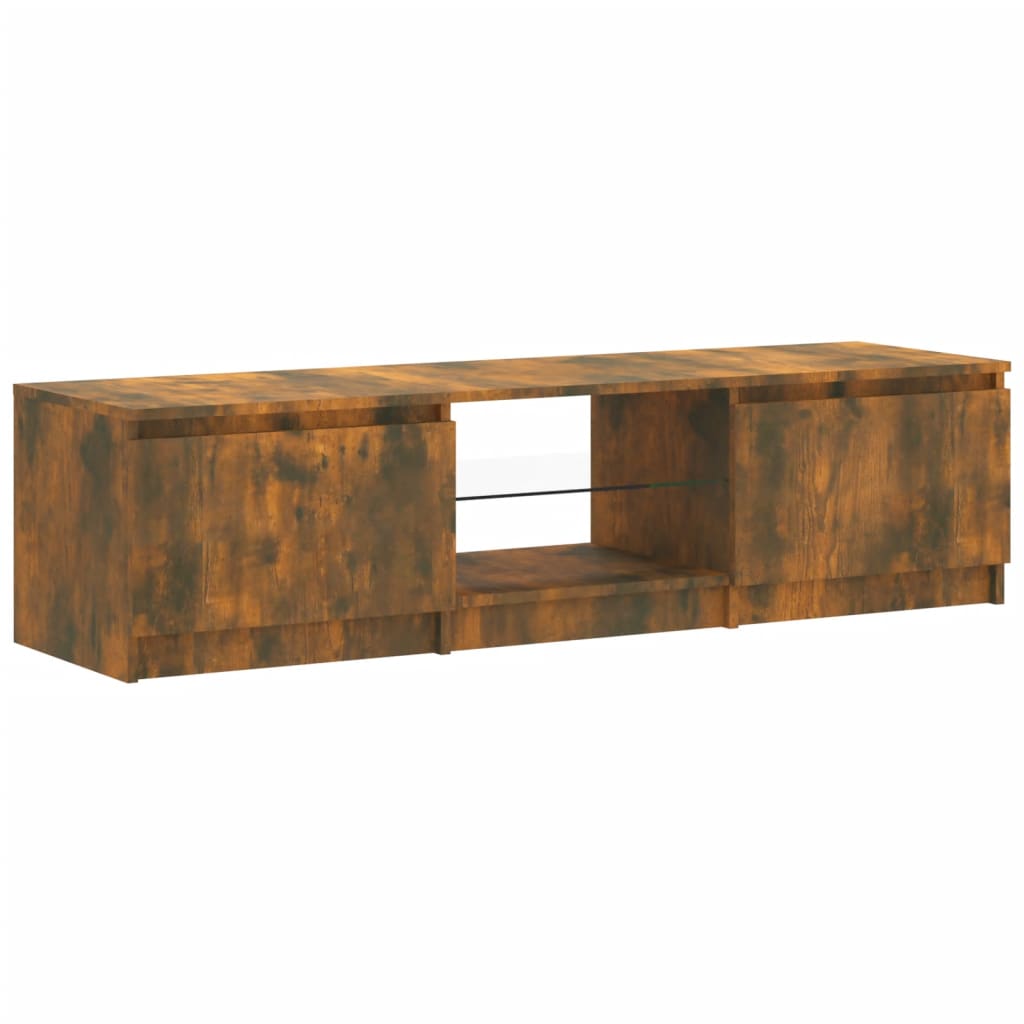 TV-Schrank mit LED-Leuchten Räuchereiche 140x40x36 cm