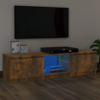 TV-Schrank mit LED-Leuchten Räuchereiche 140x40x36 cm