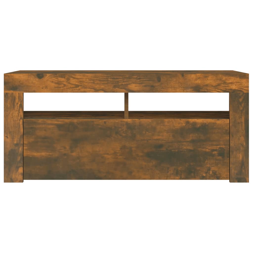 TV-Schrank mit LED-Leuchten Räuchereiche 90x35x40 cm