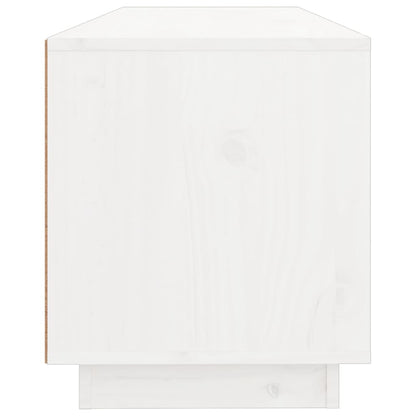 TV-Schrank Weiß 100x34x40 cm Massivholz Kiefer