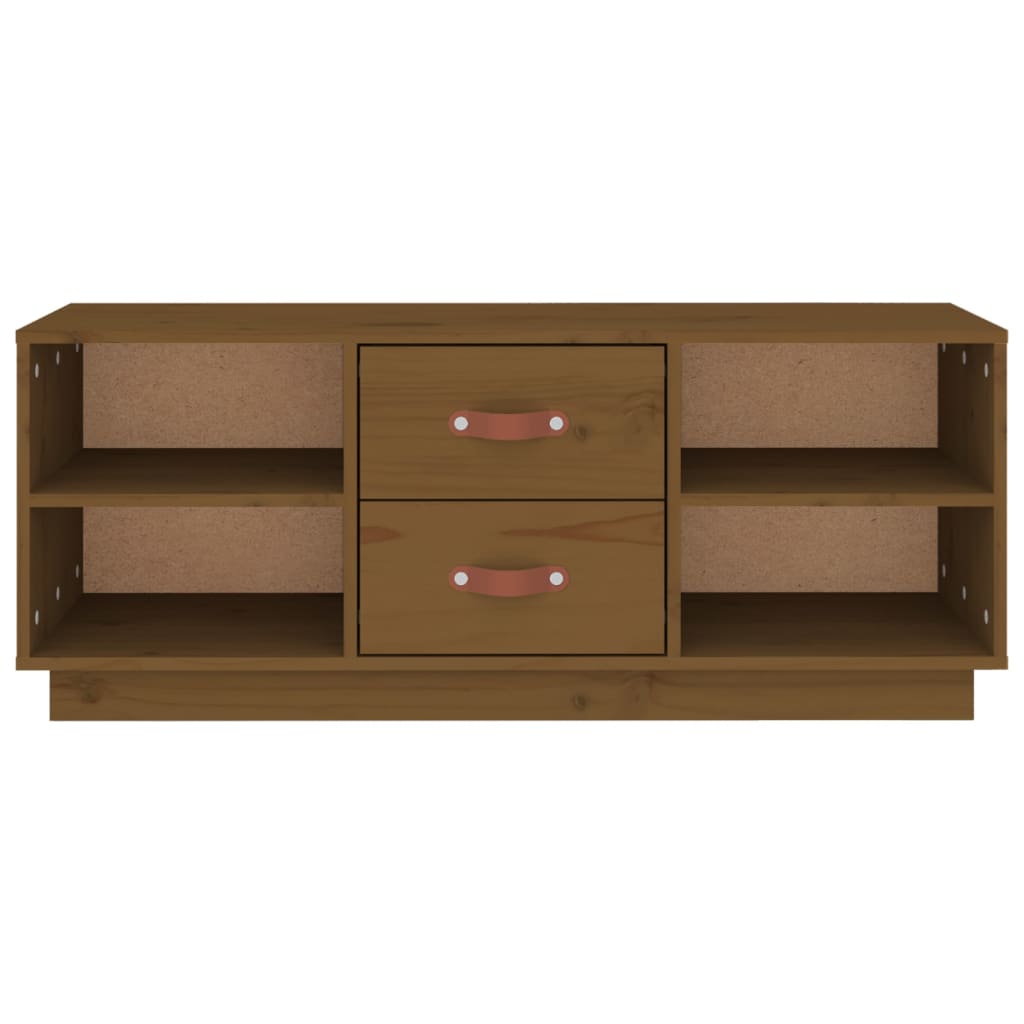 TV-Schrank Honigbraun 100x34x40 cm Massivholz Kiefer