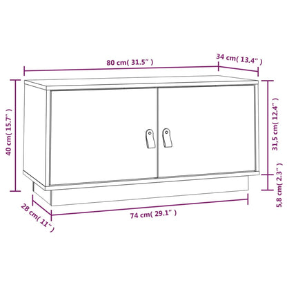 TV-Schrank 80x34x40 cm Massivholz Kiefer