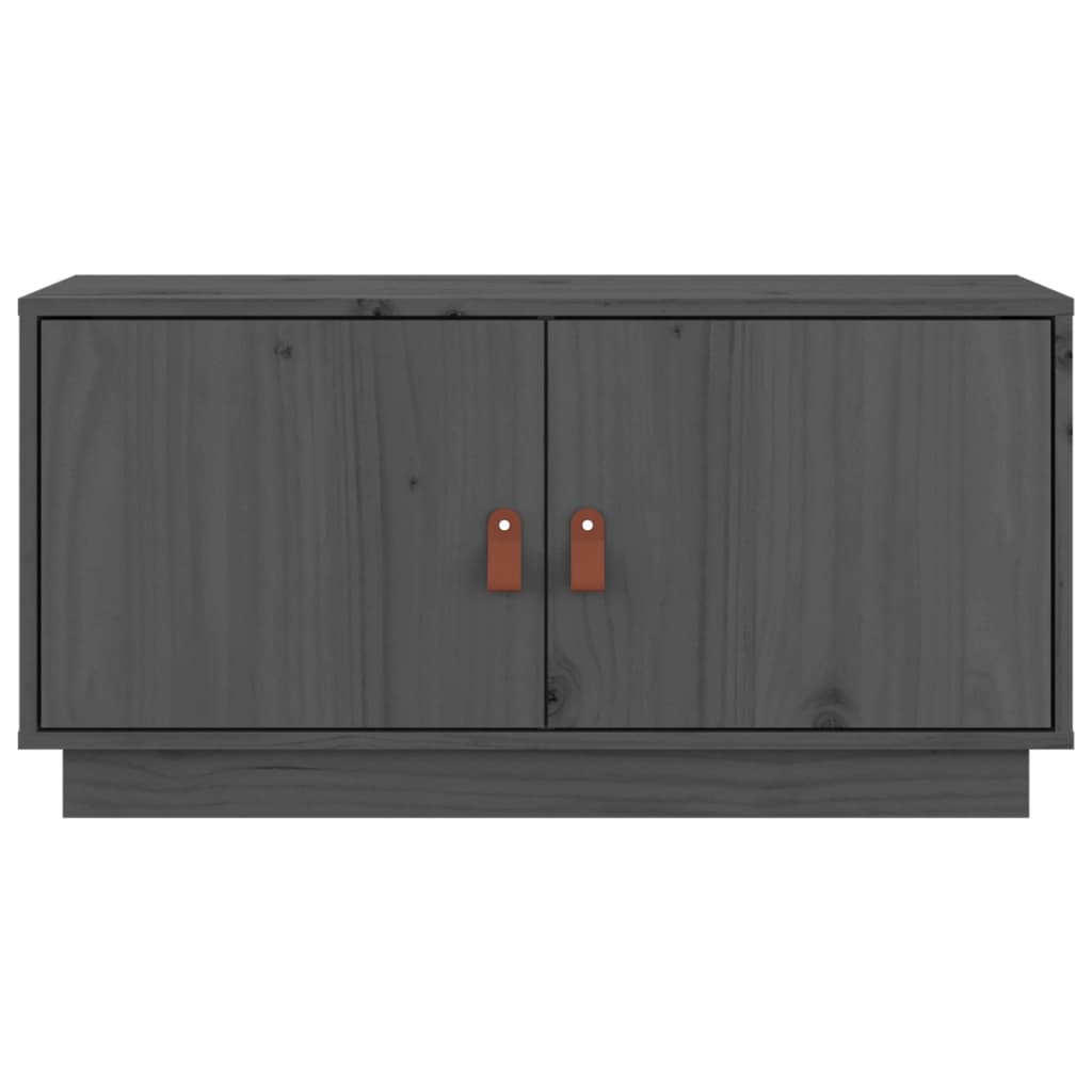 TV-Schrank Grau 80x34x40 cm Massivholz Kiefer