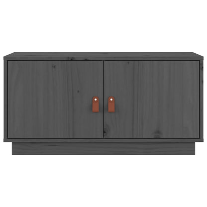 TV-Schrank Grau 80x34x40 cm Massivholz Kiefer