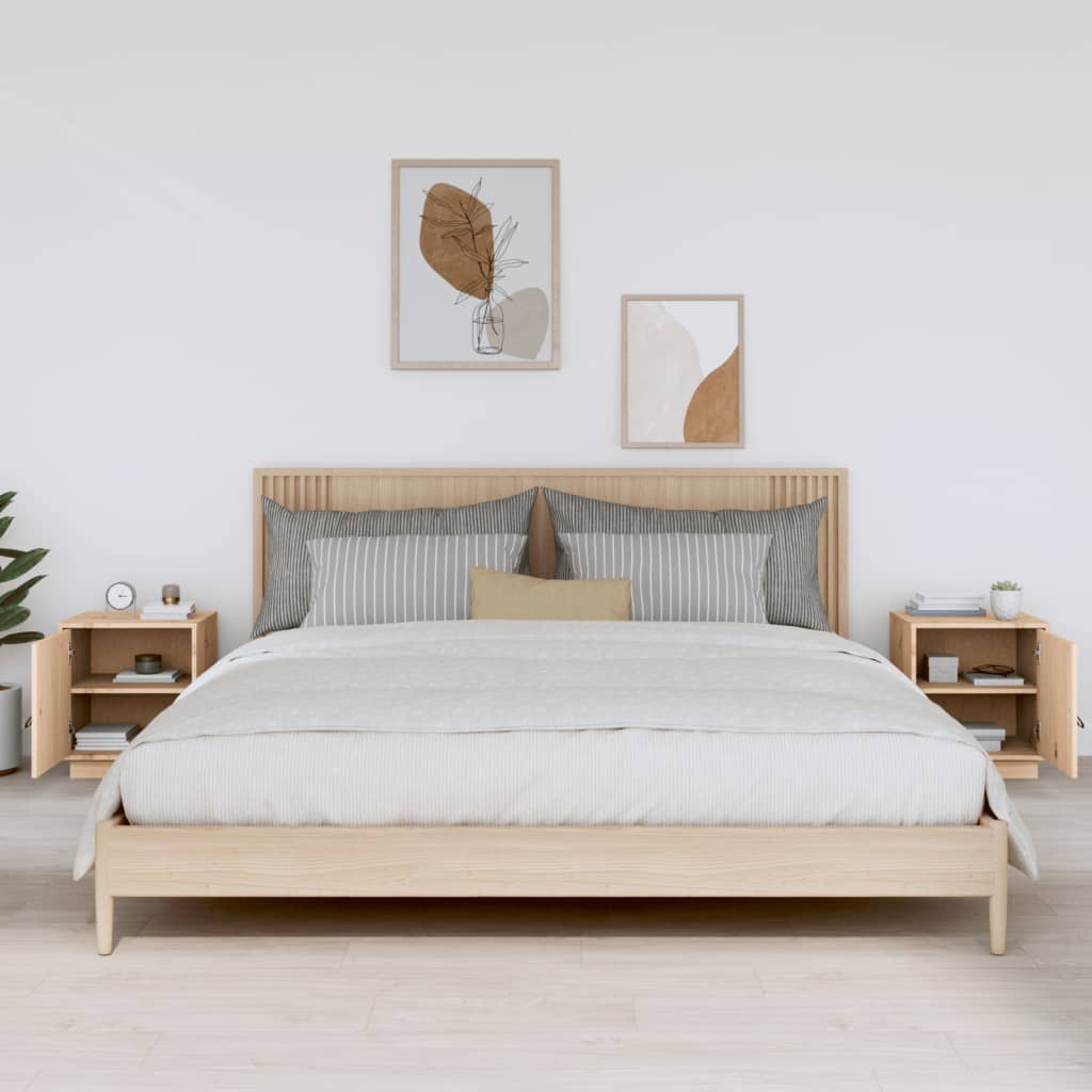 Nachttische 2 Stk. 40x34x45 cm Massivholz Kiefer