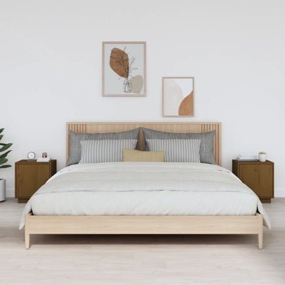 Nachttische 2 Stk. Honigbraun 40x34x45 cm Massivholz Kiefer