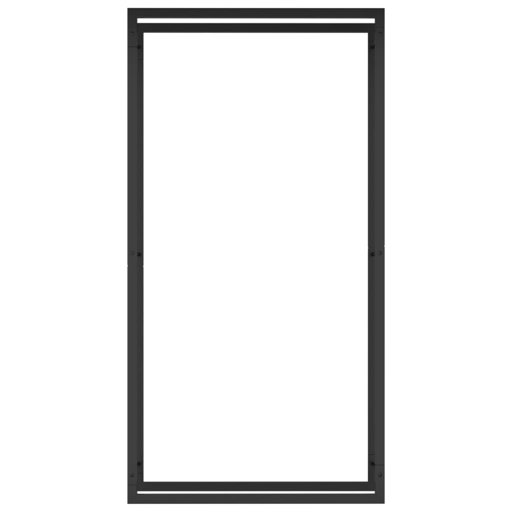 Brennholzregal Mattschwarz 80 x 28 x 154 cm Stahl