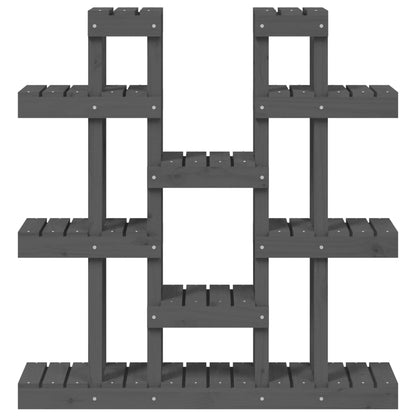 Pflanzenständer Grau 104,5x25x109,5 cm Massivholz Kiefer