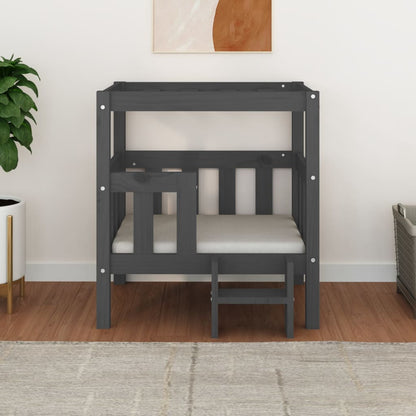 Hundebett Grau 65,5x50,5x70 cm Massivholz Kiefer