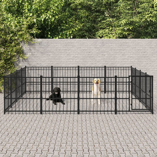 Outdoor-Hundezwinger Stahl 15,05 m²