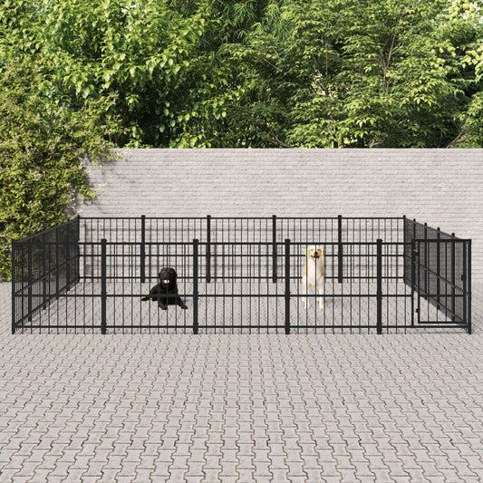 Outdoor-Hundezwinger Stahl 23,52 m²