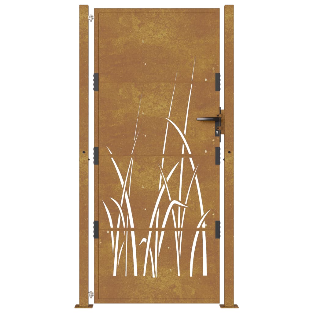 Gartentor 100x175 cm Cortenstahl Gras-Design