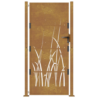 Gartentor 100x175 cm Cortenstahl Gras-Design