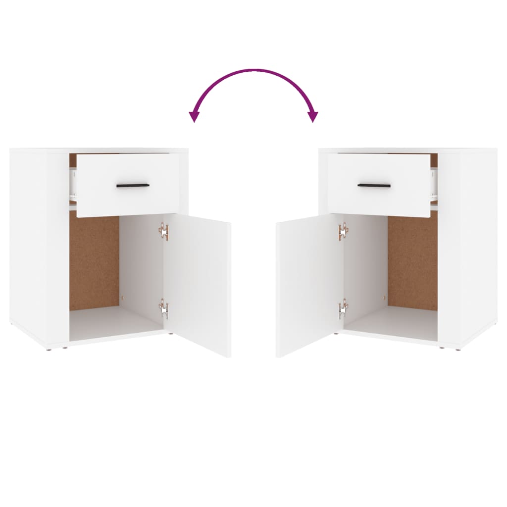 Nachttisch Weiß 50x36x60 cm Holzwerkstoff