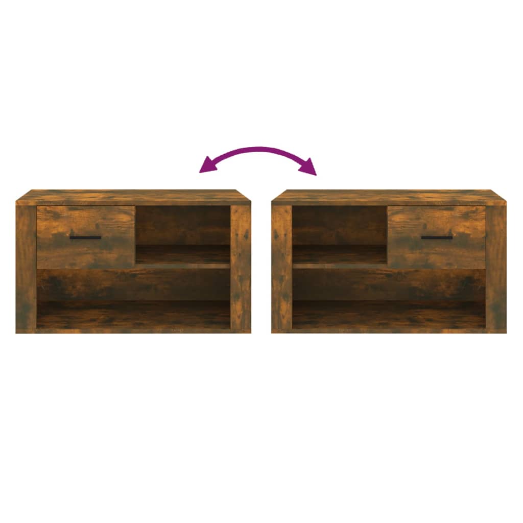 Schuhschrank Räuchereiche 80x35x45 cm Holzwerkstoff