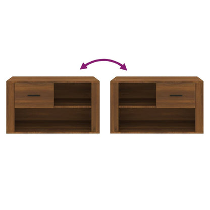 Schuhschrank Braun Eichen-Optik 80x35x45 cm Holzwerkstoff