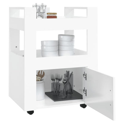 Küchenwagen Hochglanz-Weiß 60x45x80 cm