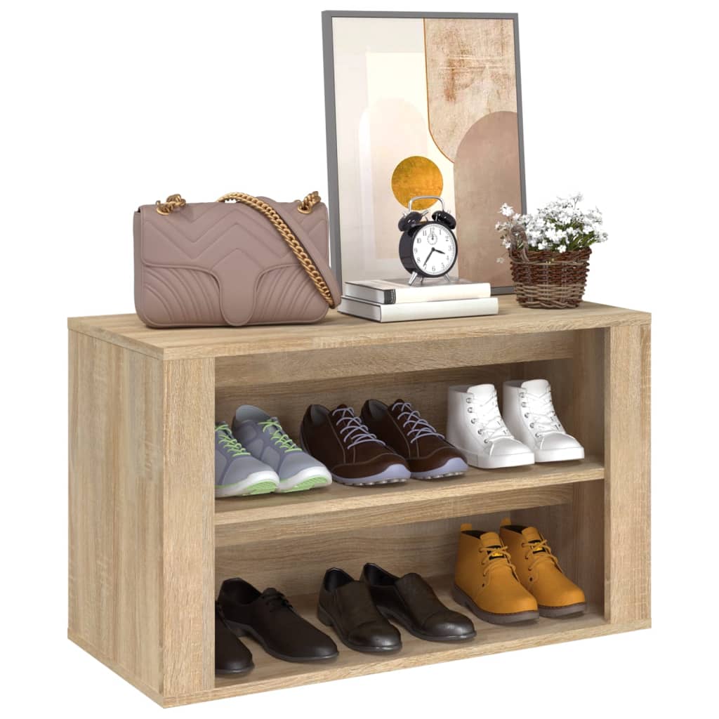 Schuhregal Sonoma-Eiche 75x35x45 cm Holzwerkstoff