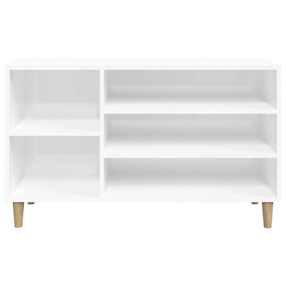 Schuhregal Hochglanz-Weiß 102x36x60 cm Holzwerkstoff