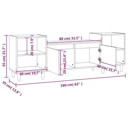 TV-Schrank Weiß 160x35x55 cm Holzwerkstoff
