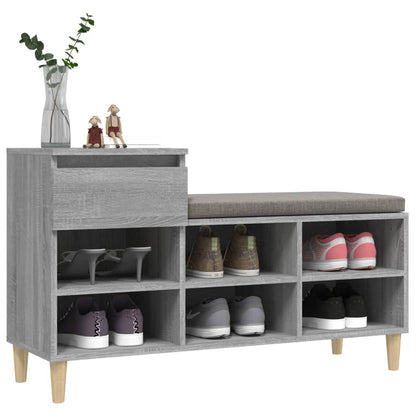 Schuhregal Grau Sonoma 102x36x60 cm Holzwerkstoff