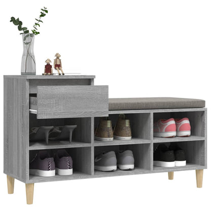 Schuhregal Grau Sonoma 102x36x60 cm Holzwerkstoff