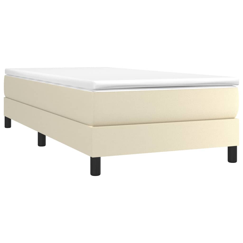 Boxspringbettgestell Creme 90x200 cm Kunstleder