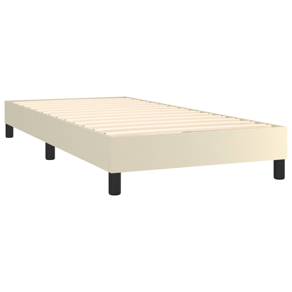 Boxspringbettgestell Creme 90x200 cm Kunstleder